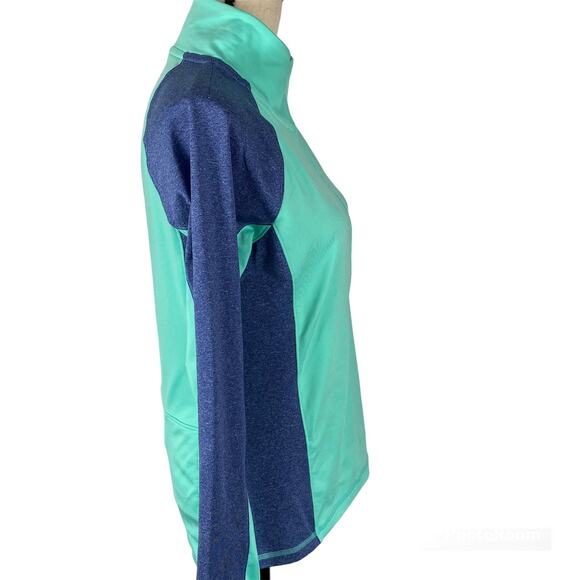Pink Victorias Secret Ultimate 1/2 Zip Up Pullover Mint Green Womens Med Pocket - Picture 2 of 11